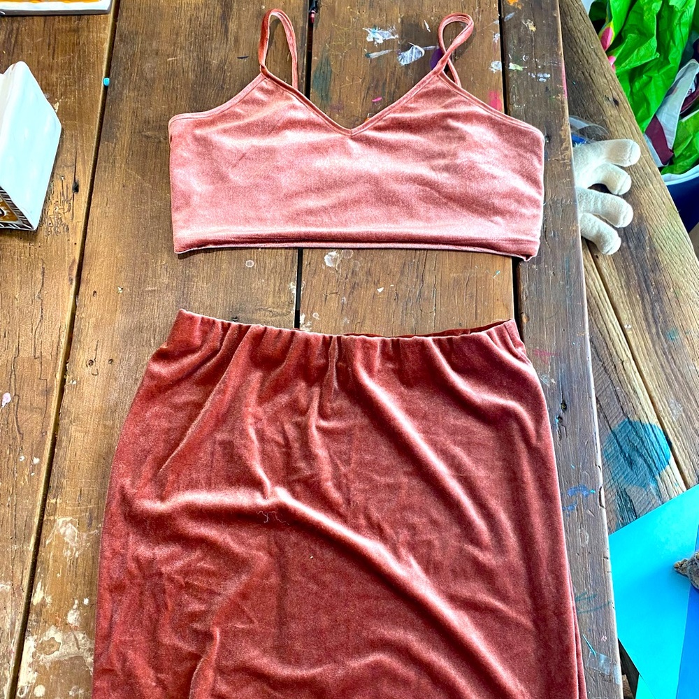 SHEIN velvet outfit